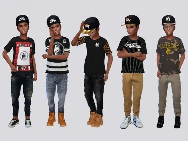 Maxis Match McLayneSims' LAST KINGS Tees Kids I - The Sims 4 Custom Content