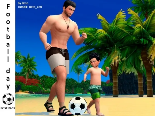 Alpha Beto_ae0's Football Day (Pose Pack) - The Sims 4 Custom Content