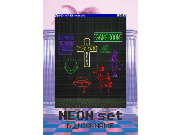 Alpha NEON set sims4 by nickname - The Sims 4 Custom Content