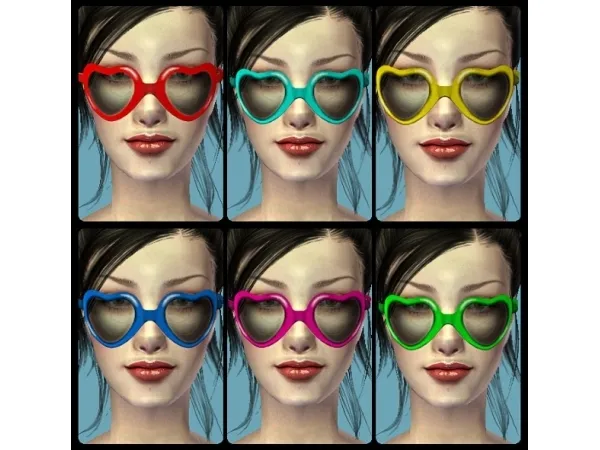 Heart shaped glasses by giants eyes - The Sims 2 Custom Content