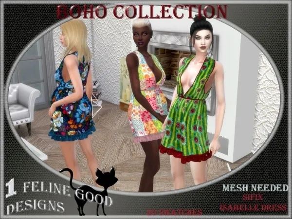 Alpha Merit Selket's Boho dress 02 Mesh needed - The Sims 4 Custom Content