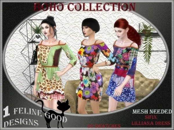 Alpha Merit Selket's Boho dress 01 Mesh needed - The Sims 4 Custom Content