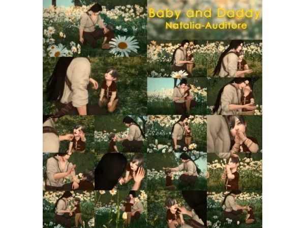Alpha Baby and Daddy posepack Auditore by Natalia - The Sims 4 Custom Content
