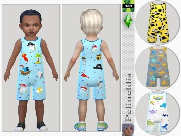 Alpha Pelineldis' Toddler Boys Jumpsuit - The Sims 4 Custom Content