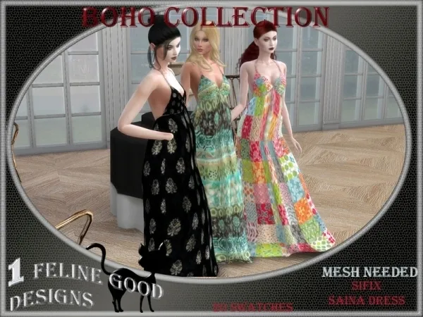 Alpha Merit Selket's Boho dress 04 Mesh needed - The Sims 4 Custom Content