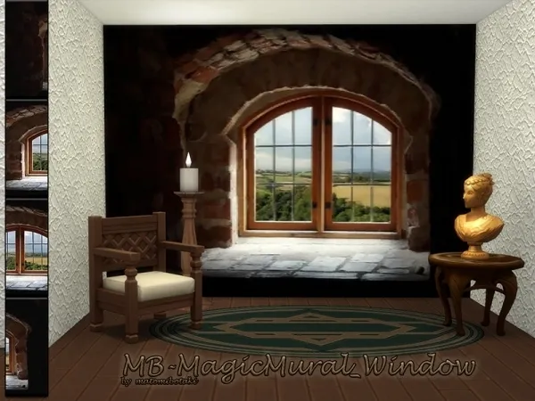 Alpha matomibotaki's MB MagicMural_Window - The Sims 4 Custom Content