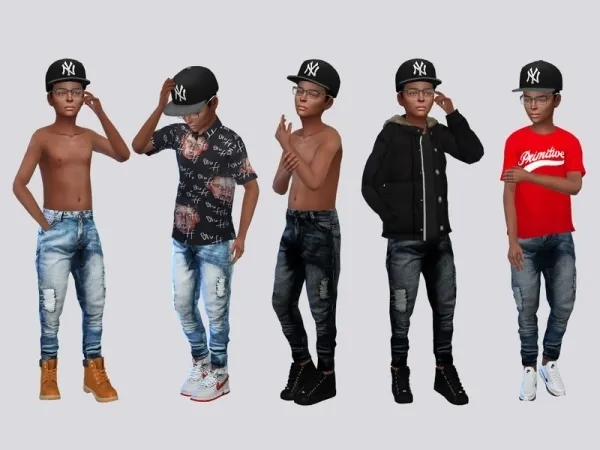 Maxis Match McLayneSims' Standard Urban Jeans Kids - The Sims 4 Custom Content