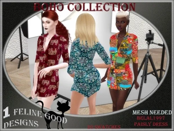 Alpha Merit Selket's Boho dress 05 Mesh neeeded - The Sims 4 Custom Content