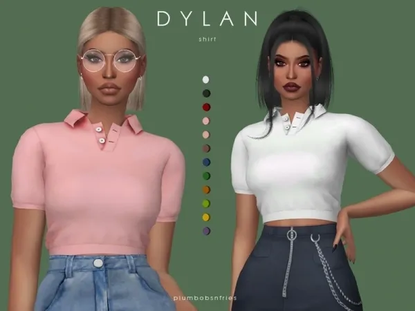 Alpha Plumbobs n Fries' DYLAN shirt - The Sims 4 Custom Content