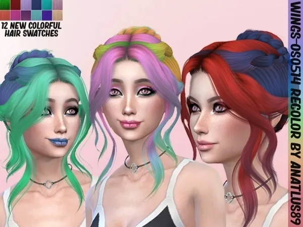 Alpha PirateQueenAna's WINGS OS0514(Female Hair) Vibrant Recolors - The Sims 4 Custom Content
