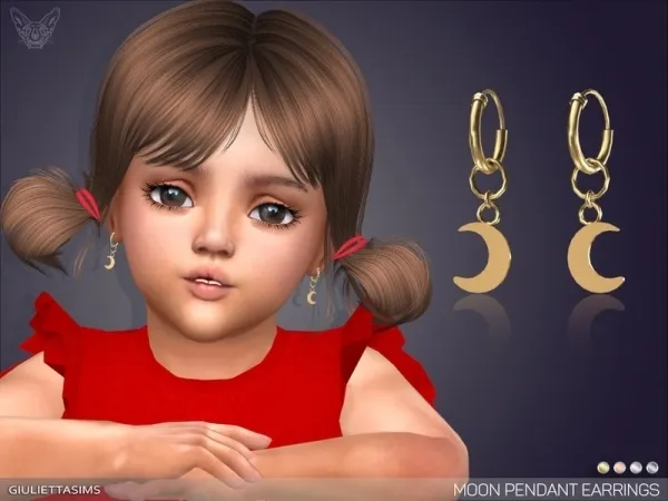 Alpha feyona's Moon Pendant Earrings For Toddlers - The Sims 4 Custom Content