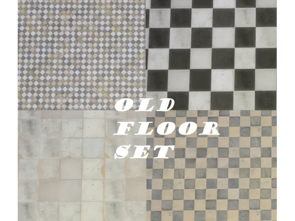Alpha Old Floor Tile Set Butter 1 by Nutter - The Sims 4 Custom Content