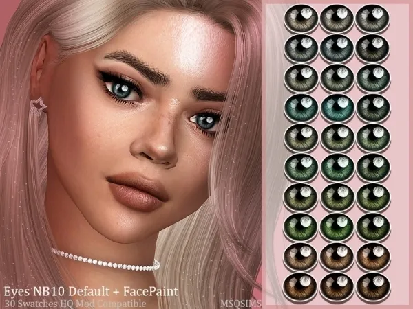 Alpha MSQSIMS' Eyes NB10 Default FacePaint - The Sims 4 Custom Content