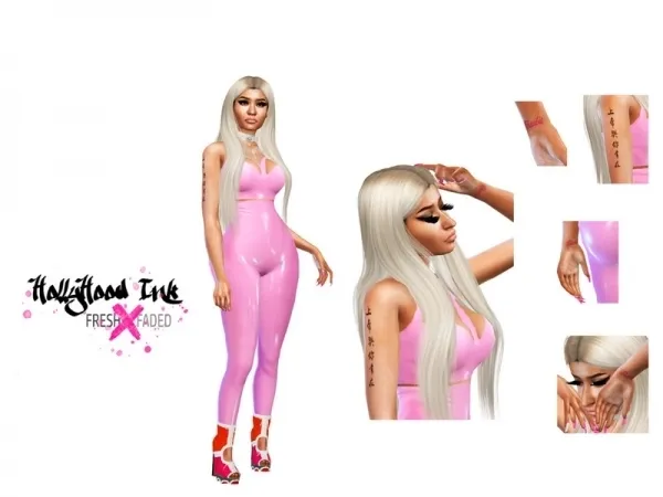 Mix teekdafreek's Nicki Minaj Tattoos - The Sims 4 Custom Content
