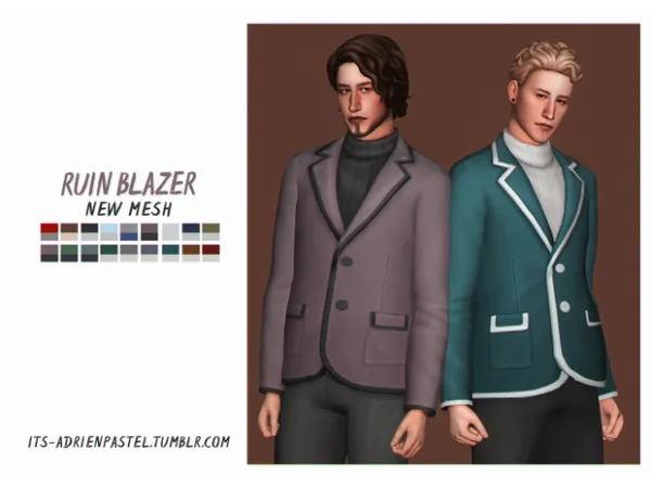 Maxis Match Ruin Blazer by adrienpastel - The Sims 4 Custom Content