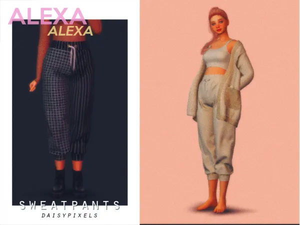 Alpha Alexa Sweatpants ( ) by daisypixels - The Sims 4 Custom Content