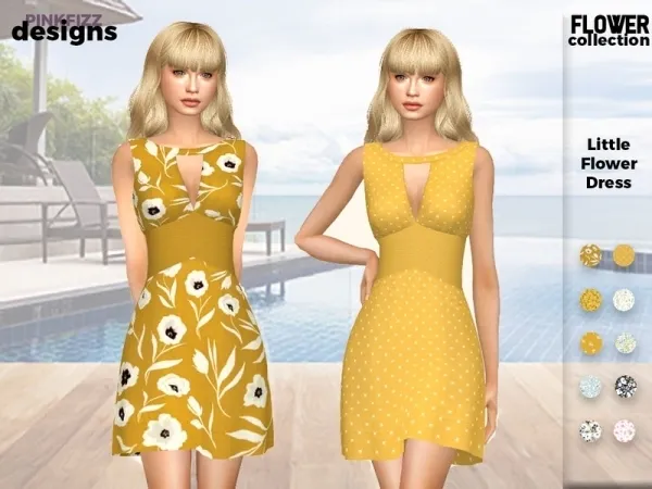 Maxis Match Pinkfizzzzz's Little Yellow Dress - The Sims 4 Custom Content