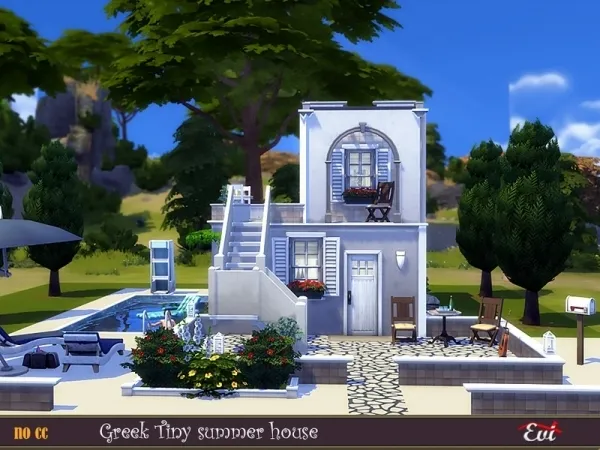 Alpha evi's Greek Tiny Summer house - The Sims 4 Custom Content
