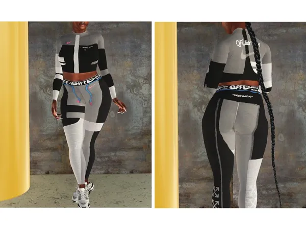 NIKE x OFF WHITE SPORT SET BLACK - The Sims 3 Custom Content