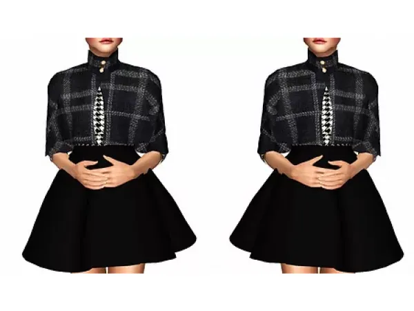 Outerwear Cape Dress Teen - The Sims 3 Custom Content