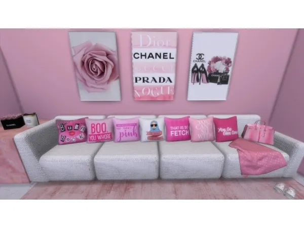 Alpha 'MEAN GIRLS' CUSHIONS by platinumluxesims - The Sims 4 Custom Content