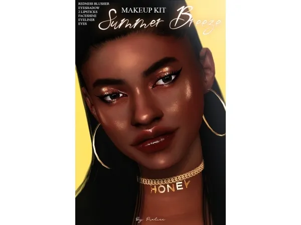 Alpha SUMMER BREEZE Makeup Kit by pralinesims Update - The Sims 4 Custom Content