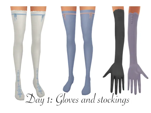 Maxis Match Pemberley Collection Day 1 Gloves and stockings - The Sims 4 Custom Content