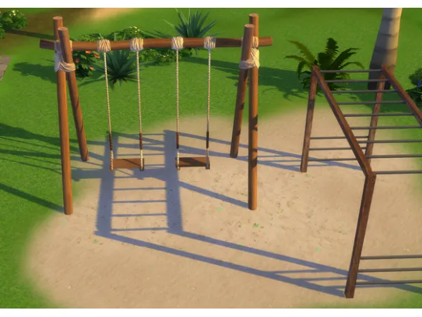 Maxis Match Wooden Playground sims by Nordica - The Sims 4 Custom Content