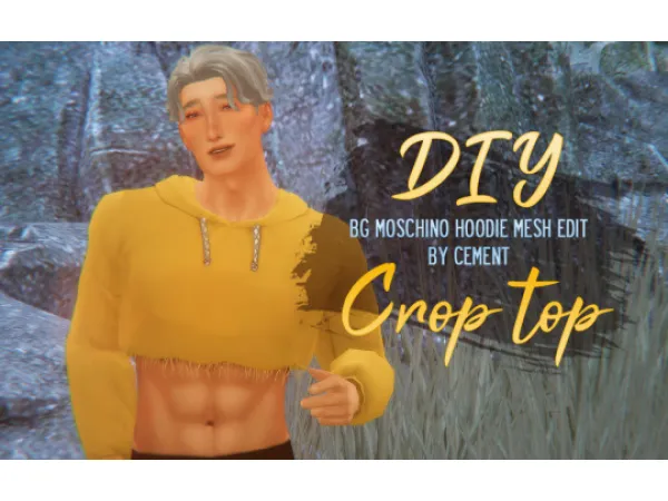 Maxis Match DIY Crop Top BG Moschino Hoodie Mesh Edit - The Sims 4 Custom Content