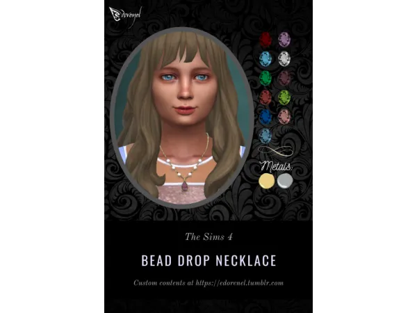 Maxis Match Bead Drop Necklace - The Sims 4 Custom Content