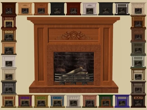 CTN's Colonial Fireplace Recolours by Michelle - The Sims 2 Custom Content