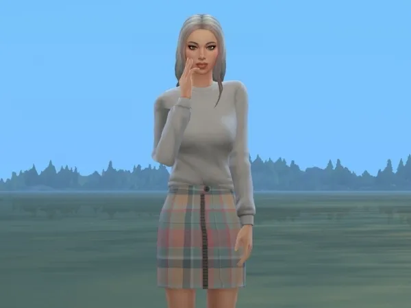 Alpha Ashuria's Dressing in Tartan Skirt - The Sims 4 Custom Content