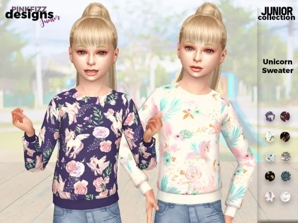 Maxis Match Pinkfizzzzz's Junior Unicorn Sweater - The Sims 4 Custom Content