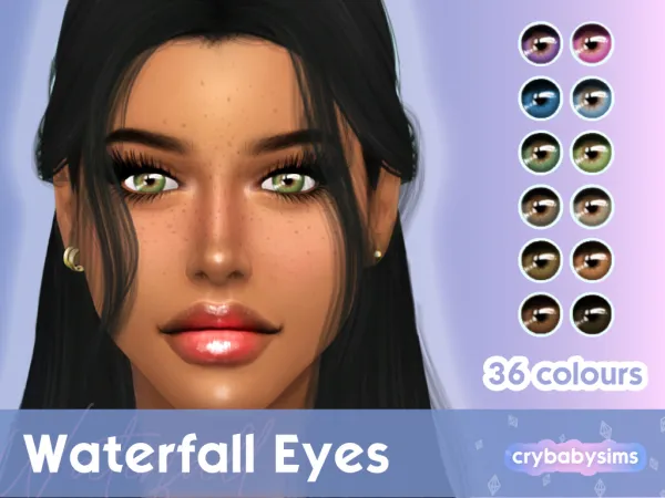 Alpha Waterfall Eyes Custom Eyes (Non default) - The Sims 4 Custom Content