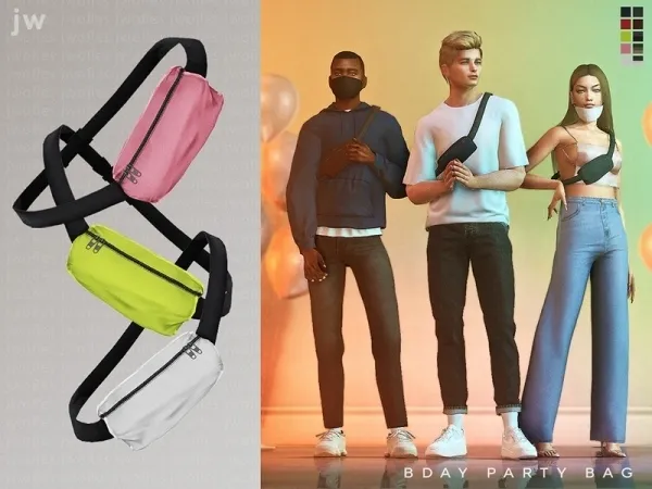 Alpha jwofles sims' 'BDAY PARTY' Bum Bag Fanny Pack - The Sims 4 Custom Content