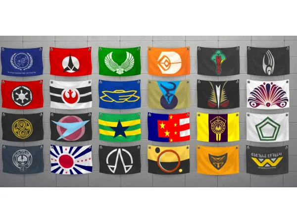 Maxis Match Sci Fi Flags by sonyablue - The Sims 4 Custom Content
