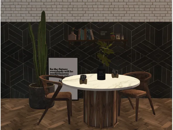 0815 Round Dining Table by Pixelry - The Sims 2 Custom Content