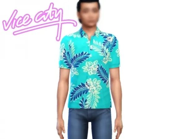 Maxis Match INFAMOUSSIMS18's Tommy Vercetti Shirt - The Sims 4 Custom Content