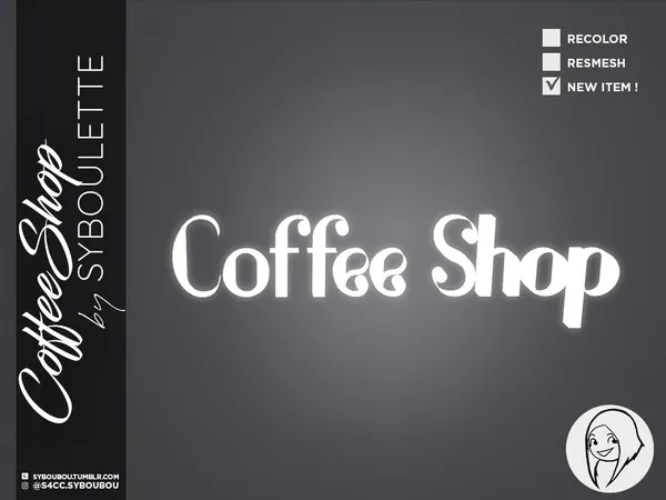 Coffee Shop Neon Sign - The Sims 4 Custom Content