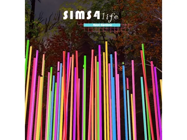 Alpha Neon Rainbow by sims41ife - The Sims 4 Custom Content