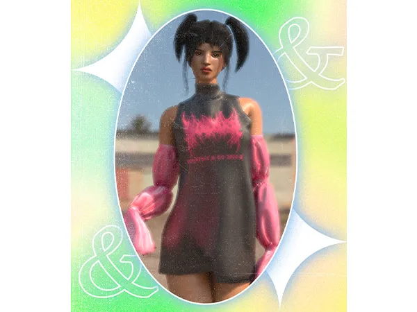 Alpha Blasphemy Dress (SS21) by volatile - The Sims 4 Custom Content