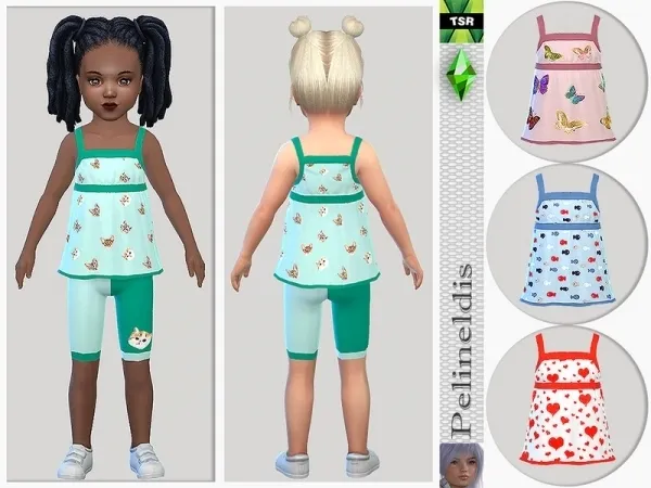 Maxis Match Pelineldis' Toddler Strappy Pyjamas Top - The Sims 4 Custom Content