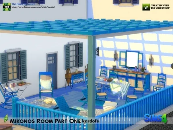Maxis Match kardofe_Mikonos Room - The Sims 4 Custom Content