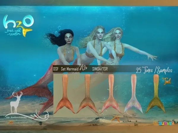 DSF SET MERMAID H2o TAIL - The Sims 4 Custom Content