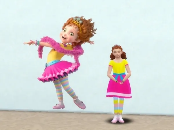Maxis Match Arisha 214's Fancy Nancy dress with leggins - The Sims 4 Custom Content