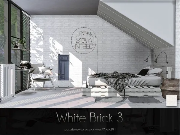 Alpha Caroll91's White Brick 3 - The Sims 4 Custom Content