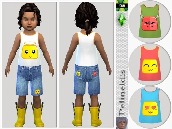 Maxis Match Pelineldis' Toddler Emoticon Tank - The Sims 4 Custom Content