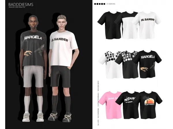 Alpha BADDDIESIMS FASHION STREETWEAR TEE - The Sims 4 Custom Content