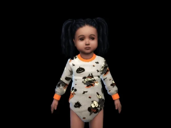 Alpha INFAMOUSSIMS18's Minnie and Mickey Halloween Onesie Nifty Knitting needed - The Sims 4 Custom Content