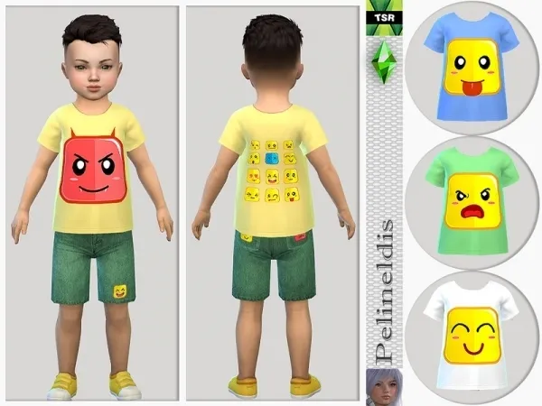 Maxis Match Pelineldis' Toddler Emoticon Tee - The Sims 4 Custom Content